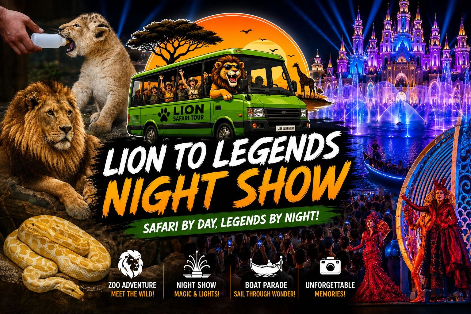 Lion to Legends Night Show — moment from the safari tour 1